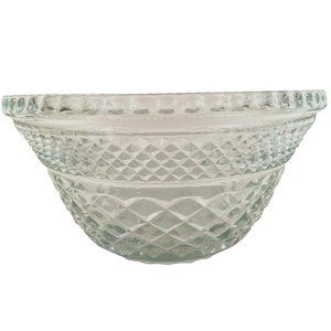 Vintage Anchor Hocking Bowl Clear Glass Wexford Punch Bowl Stand 9.5" x 5"